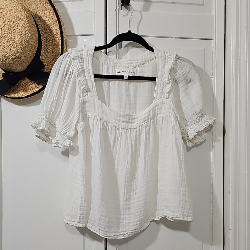 Elegant White Ruffled Blouse